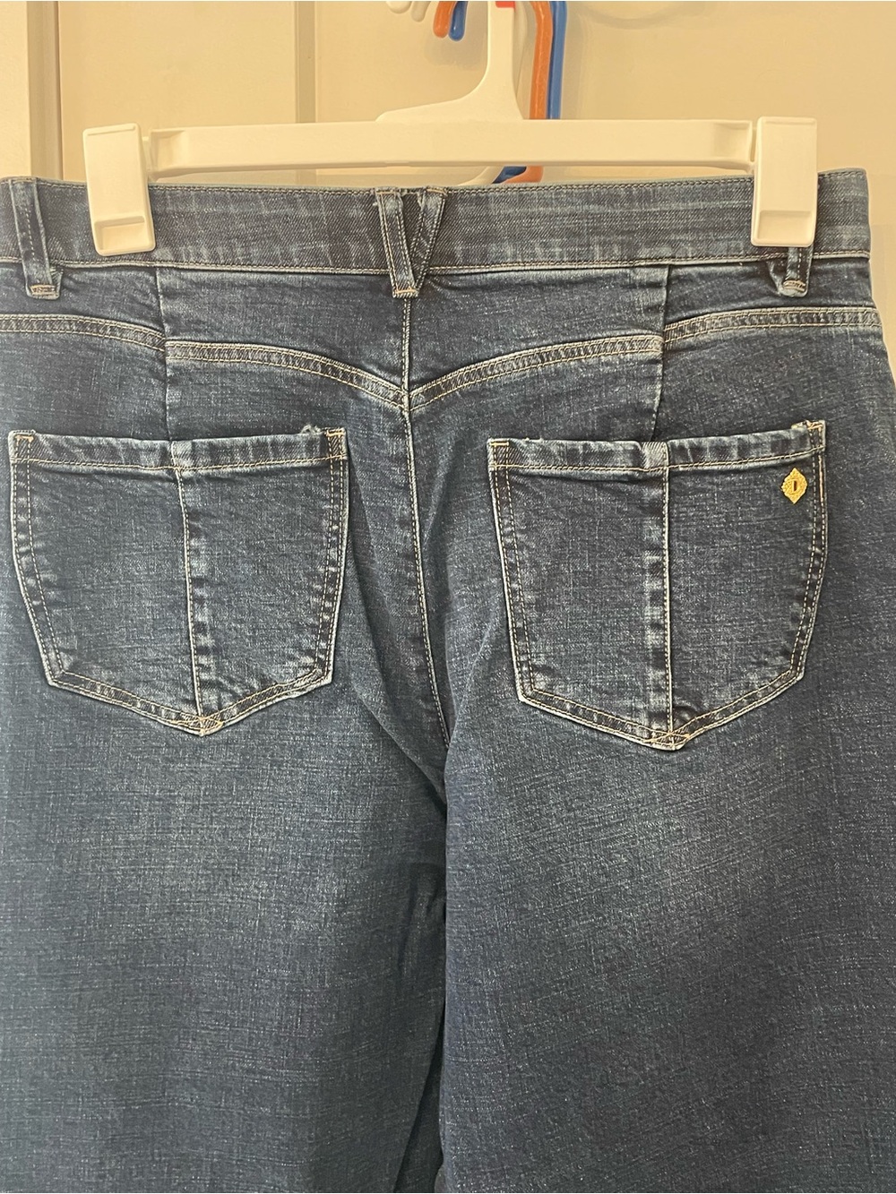 Democracy Dark Blue Darted Barrel Cropped Jeans - Picture 5 of 9